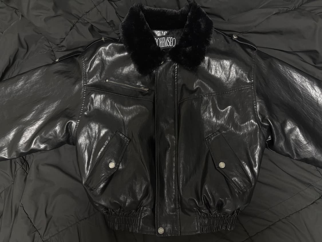 보헤미안서울 레더 퍼블루종 CRINKLED LEATHER FUR BLOU 상품이미지2