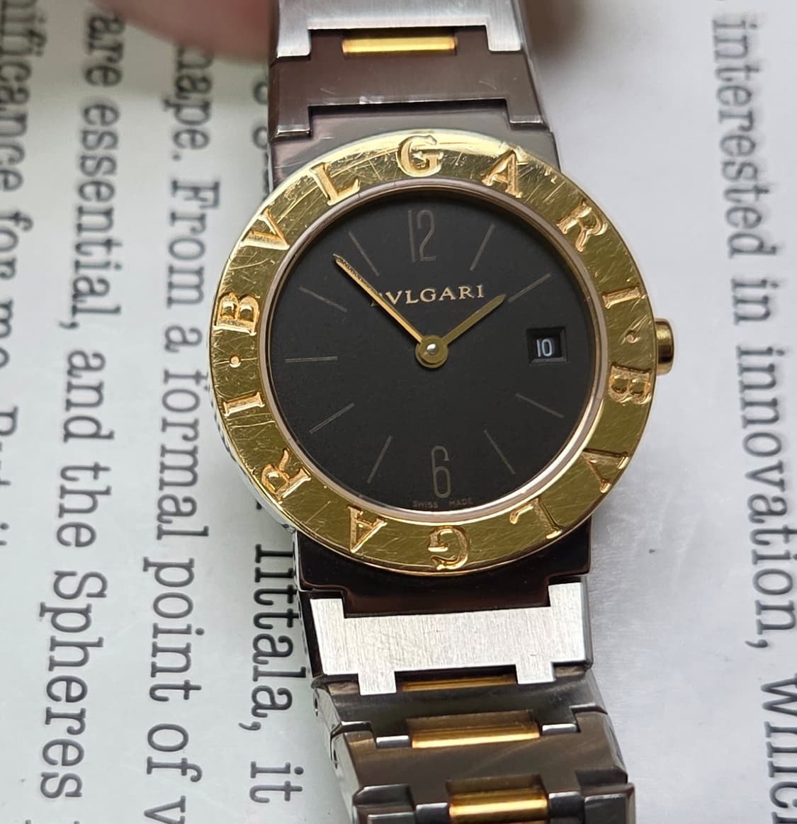 불가리 BB26 18K콤비 블랙다이얼 쿼츠 여성용 브레이슬릿 ver. 상품이미지1