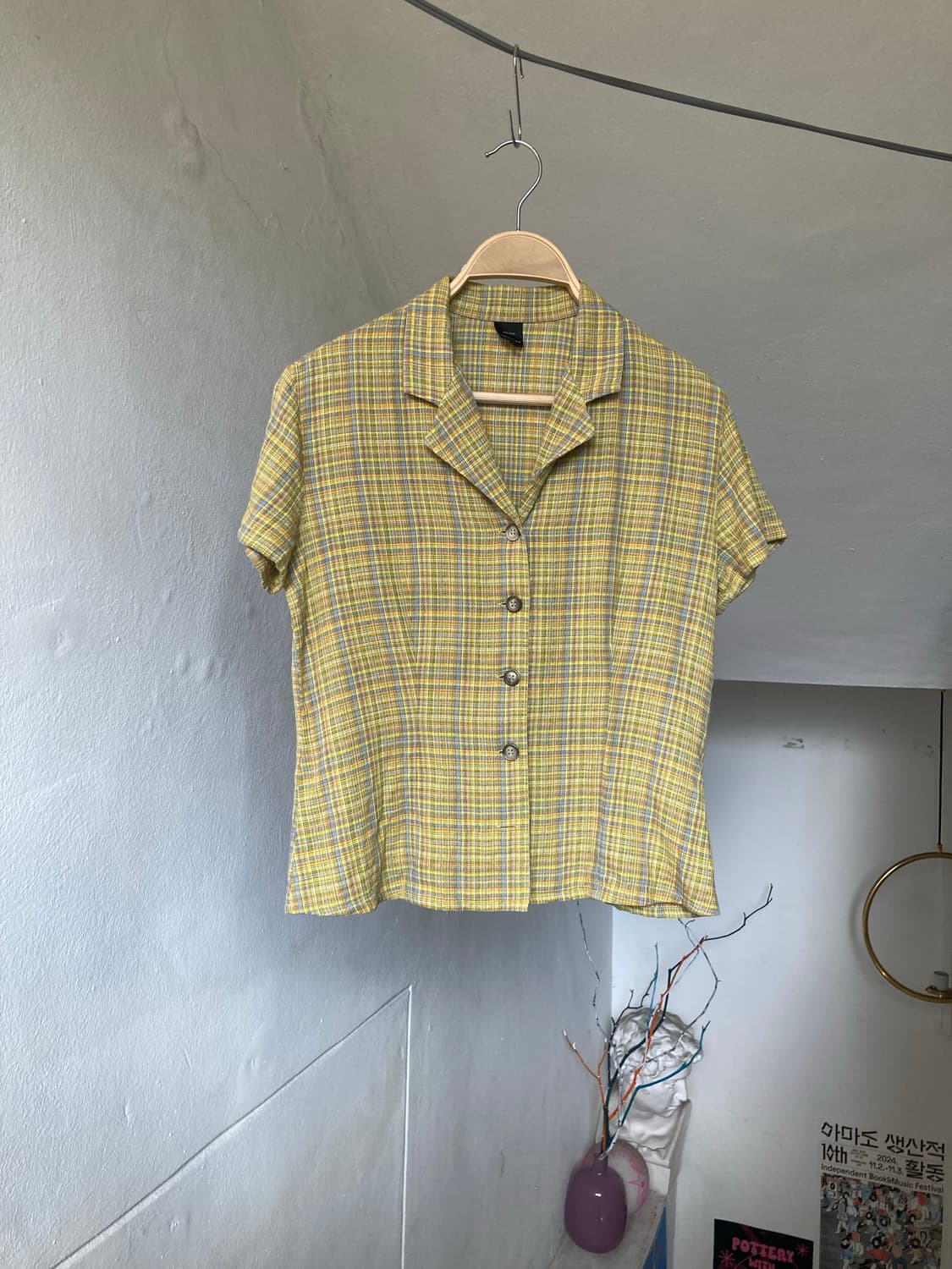 y2k 웨스턴 거즈 코튼 셔츠 상품이미지1