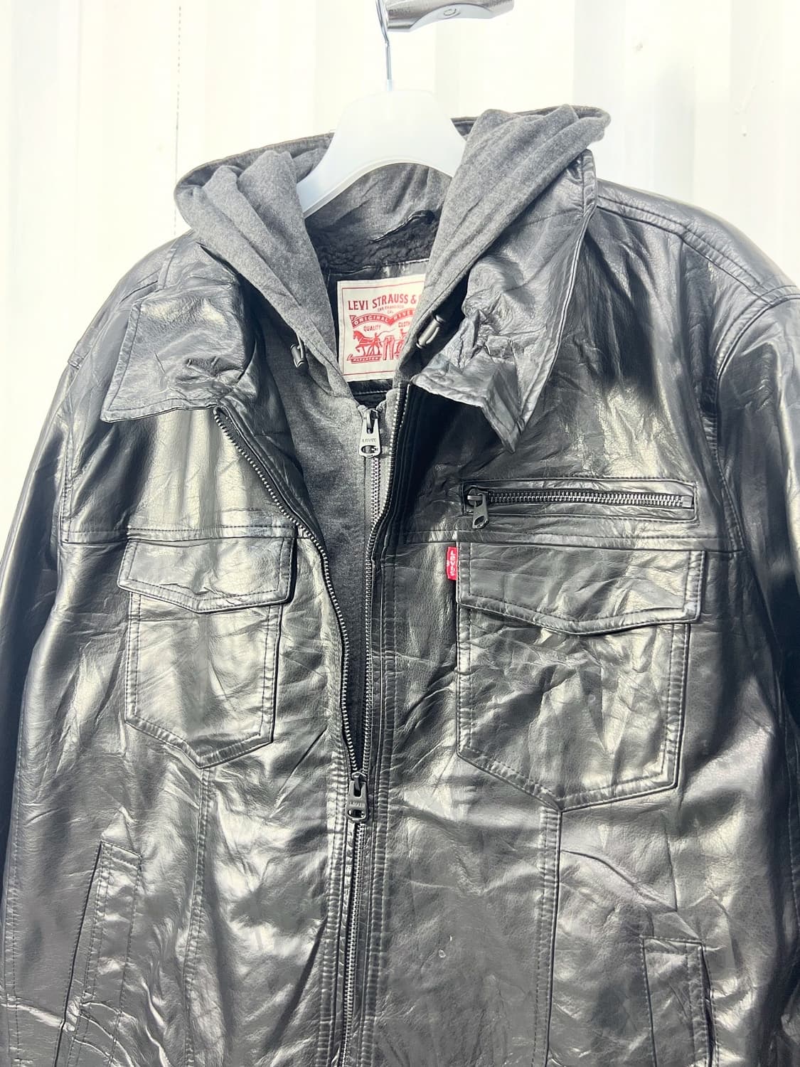 Levi’s eco leather hoodie jacket 상품이미지3