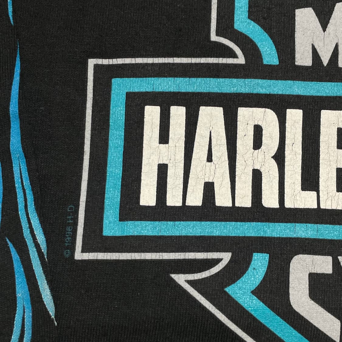 [M] 할리데이비슨 실드로고 블루 플레임 롱슬리브 상품이미지3