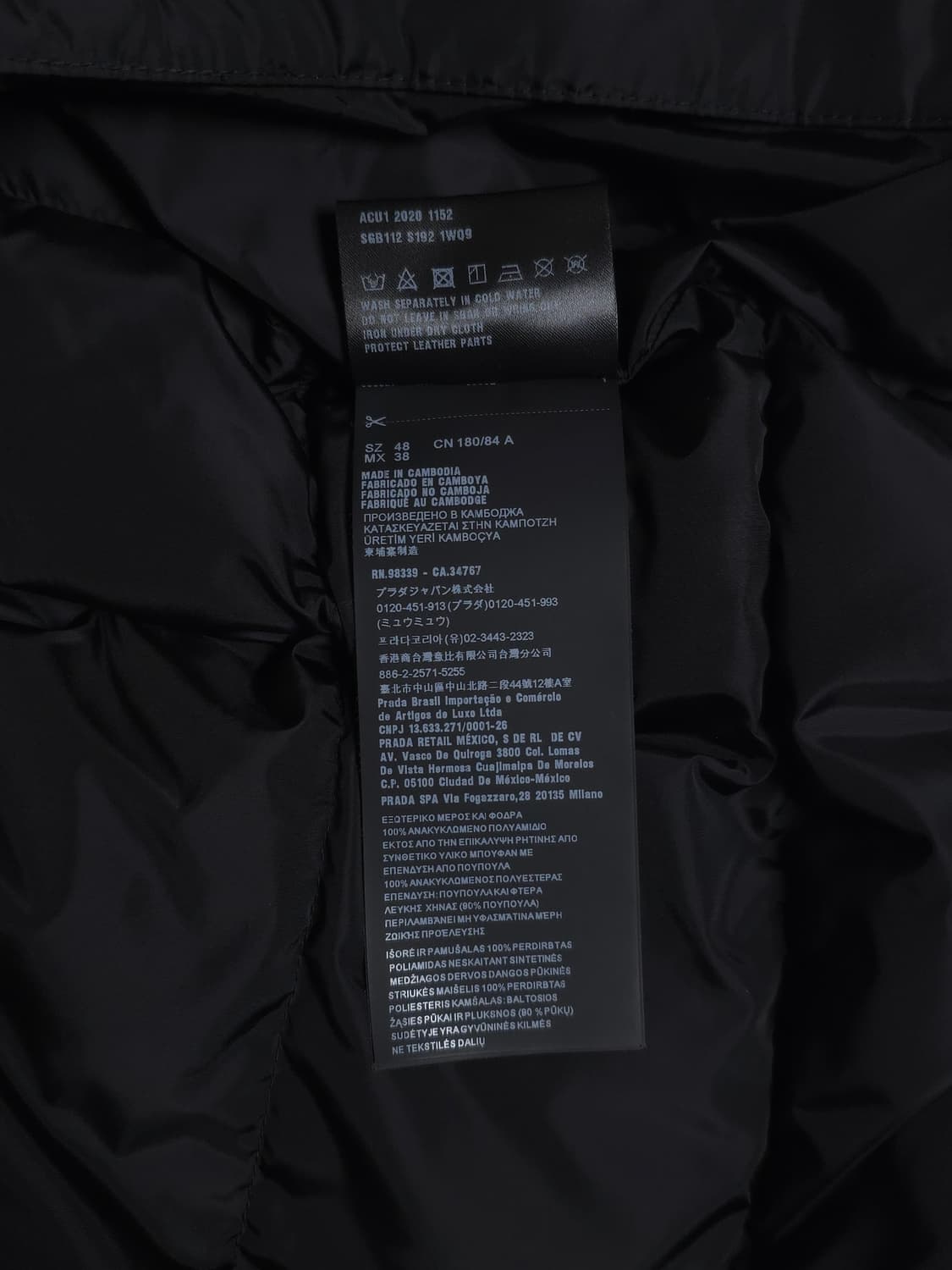 [48] 프라다 리나일론 숏패딩 블랙(SGB112) 상품이미지8