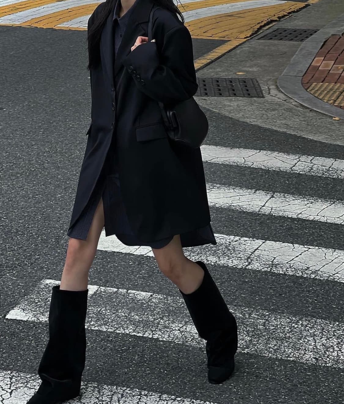 트리밍버드 오버핏 싱글 자켓 블랙 상품이미지1