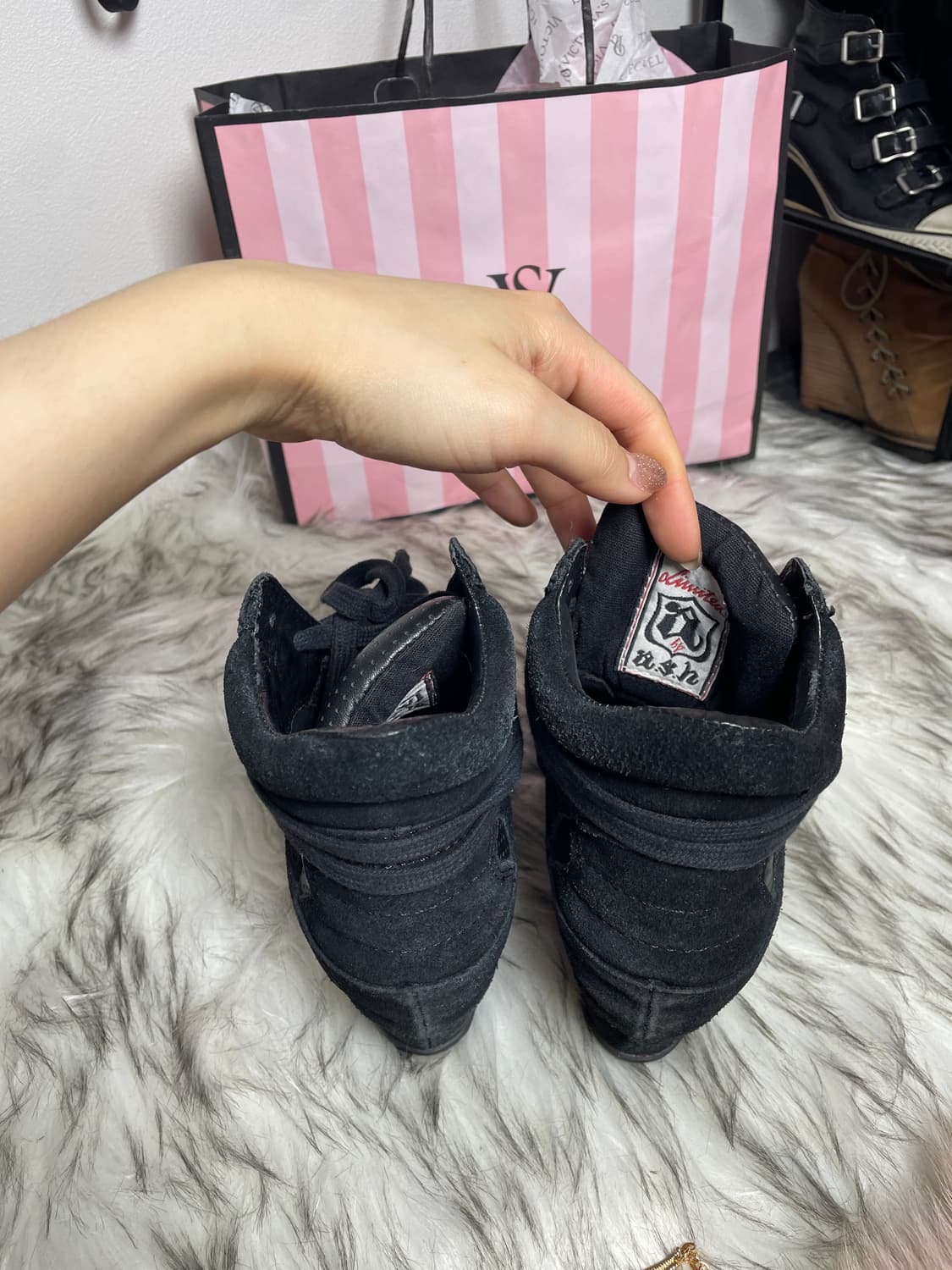 Ash 아쉬 블랙 보위 웨지힐 스니커즈 상품이미지5