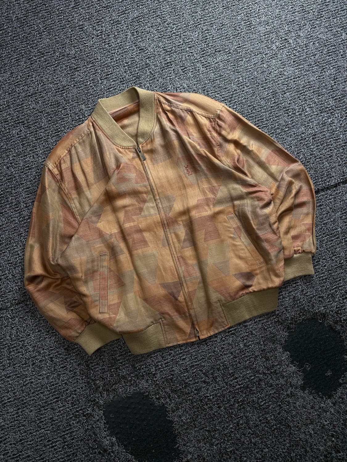 90s YSL 입생로랑 아카이브 자수로고 패턴 블루종 3897 상품이미지1