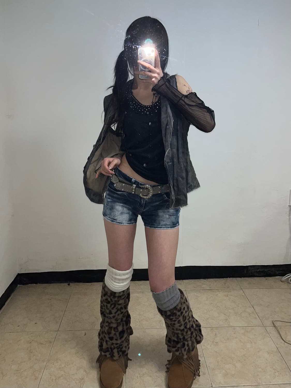 블랙 큐빅 슬리브리스 상품이미지4