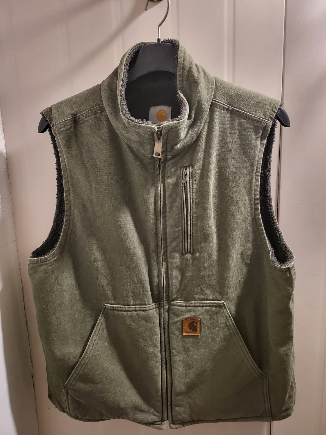 칼하트  카키색 양털 조끼베스트 상품이미지2