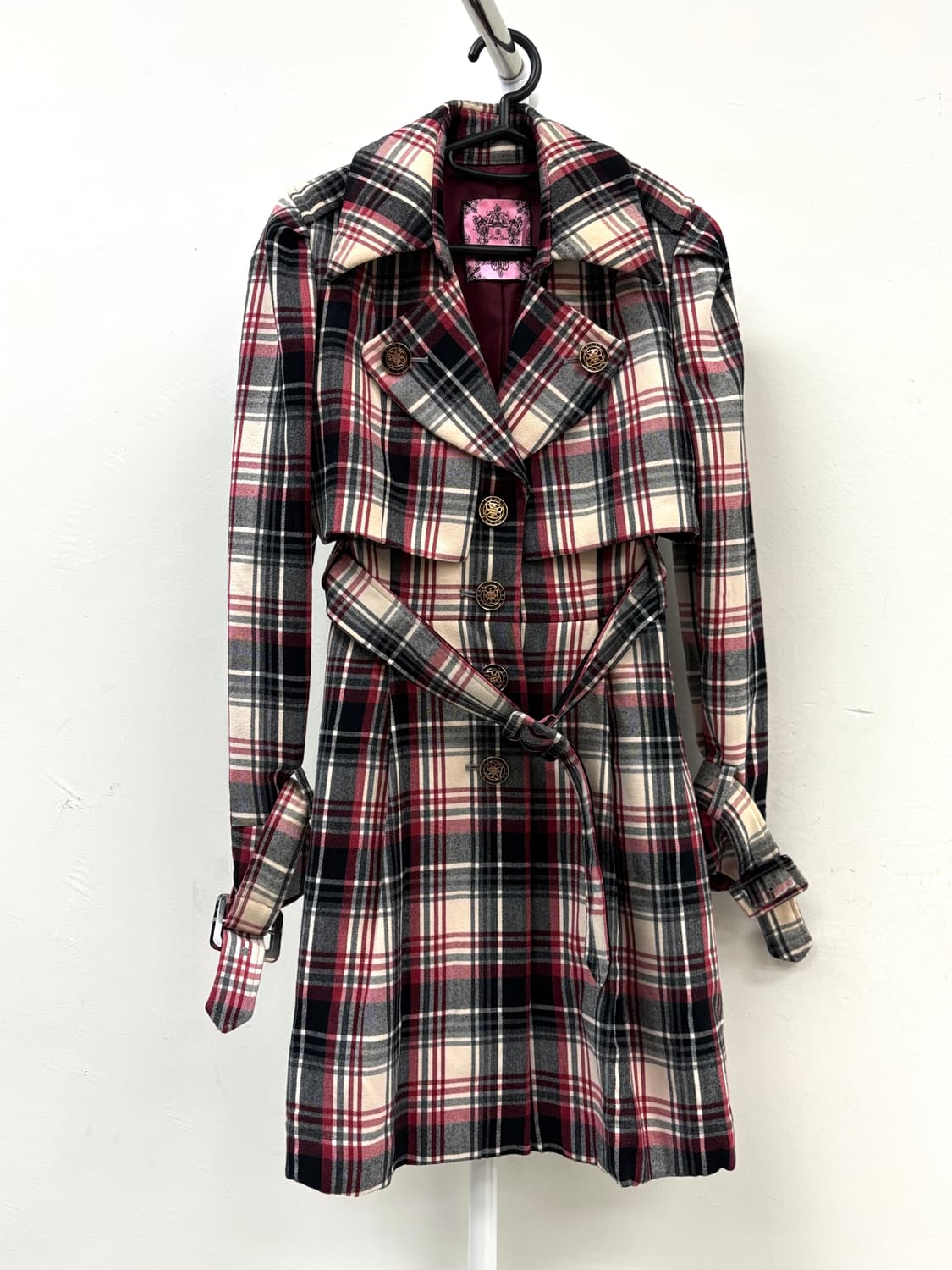 빈티지 체크 코트 상품이미지4