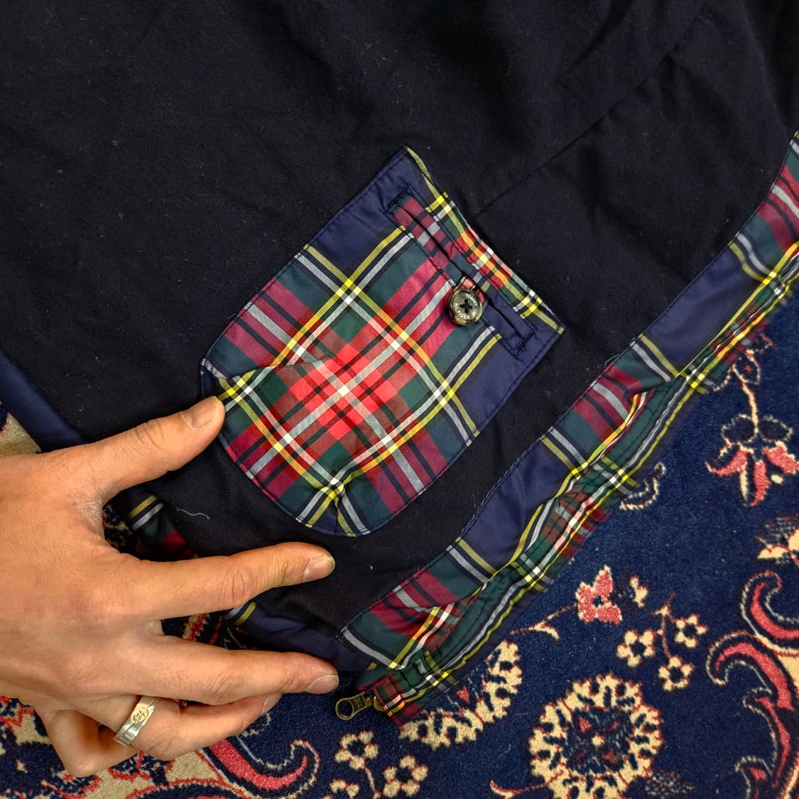 타미힐피거 타탄체크 덕다운 패딩 베스트 M size 상품이미지8