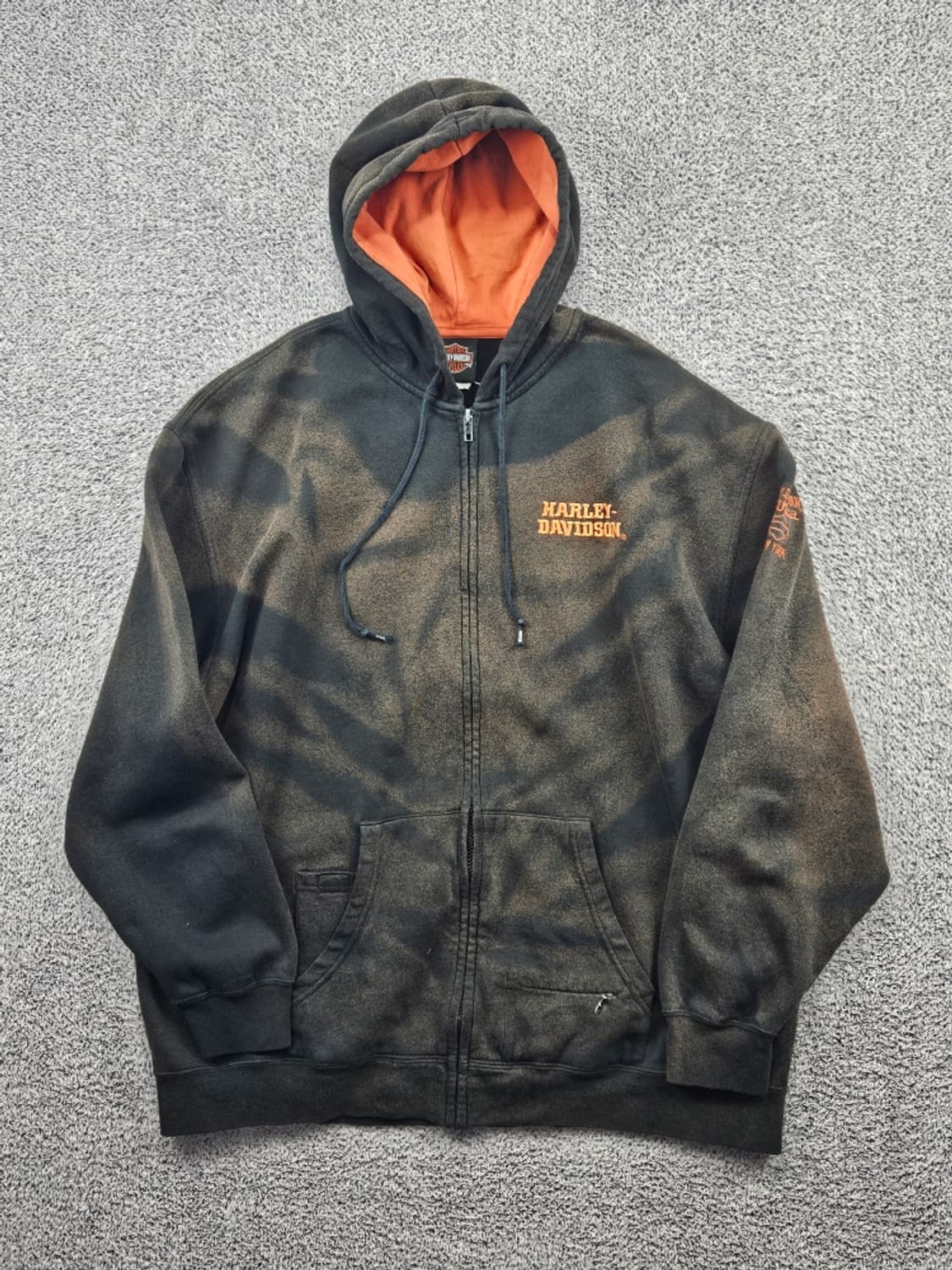 할리데이비슨 다잉워시드 커스텀 스웻 후드집업 (2XL추정) / 11456 상품이미지2