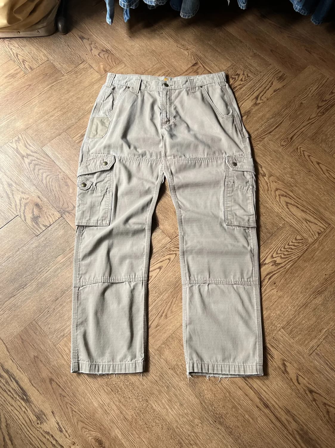 [36]칼하트 USA 데저트 탄 립스탑 더블니 워크 카고 팬츠 상품이미지1