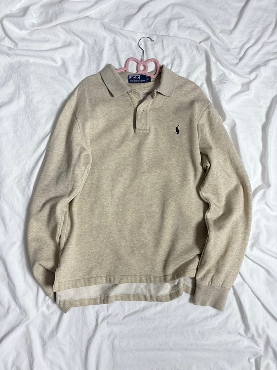 폴로 베이지 초코 카라 맨투맨 상품이미지3