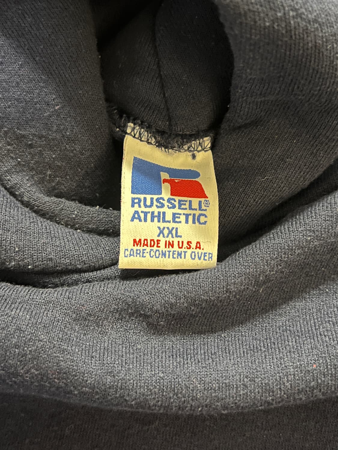 90s USA 러셀 빈티지 후드 네이비 XXL 상품이미지6