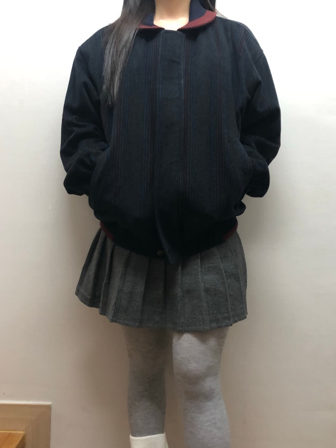 빈티지 블랙 스트라이프 코듀로이 자켓 상품이미지2