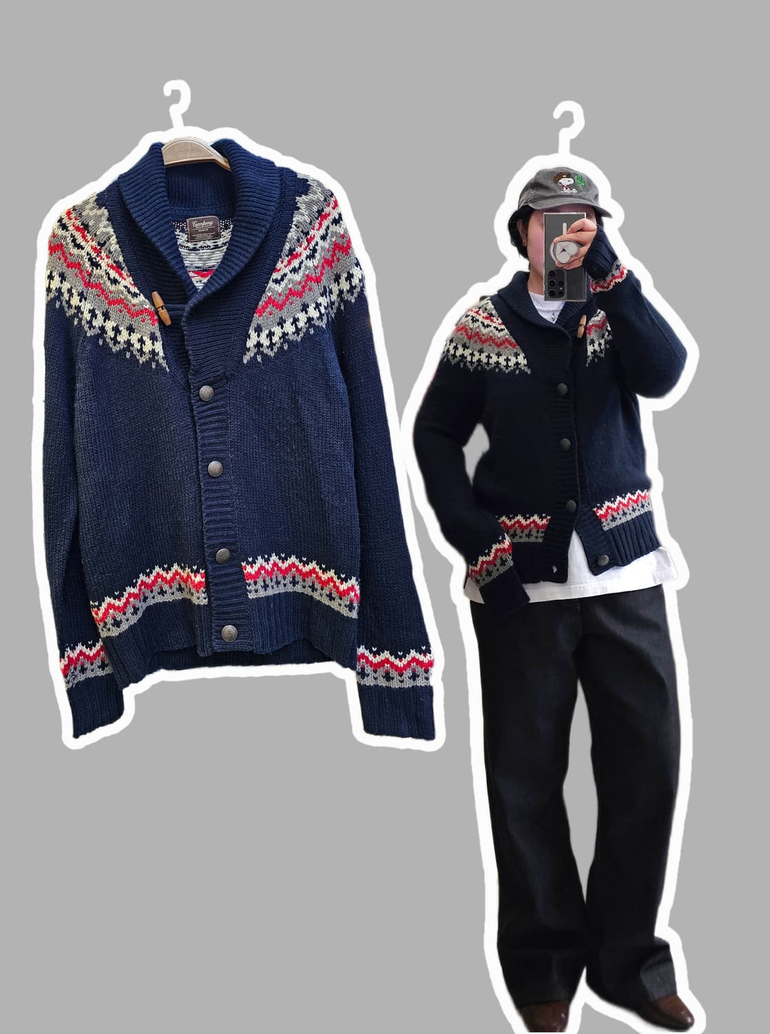 Gembony 네이비 노르딕 울가디건 상품이미지1