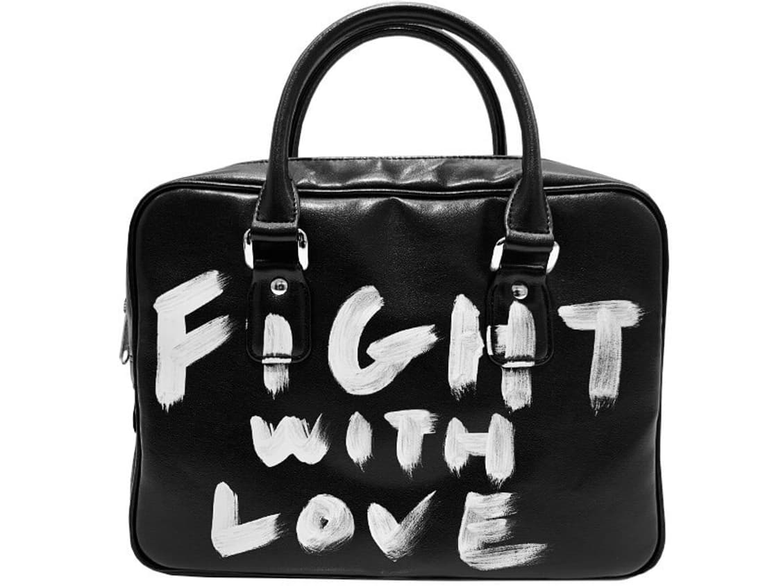 꼼데가르송 걸 페인트 레터링 메세지 토트백 상품이미지1