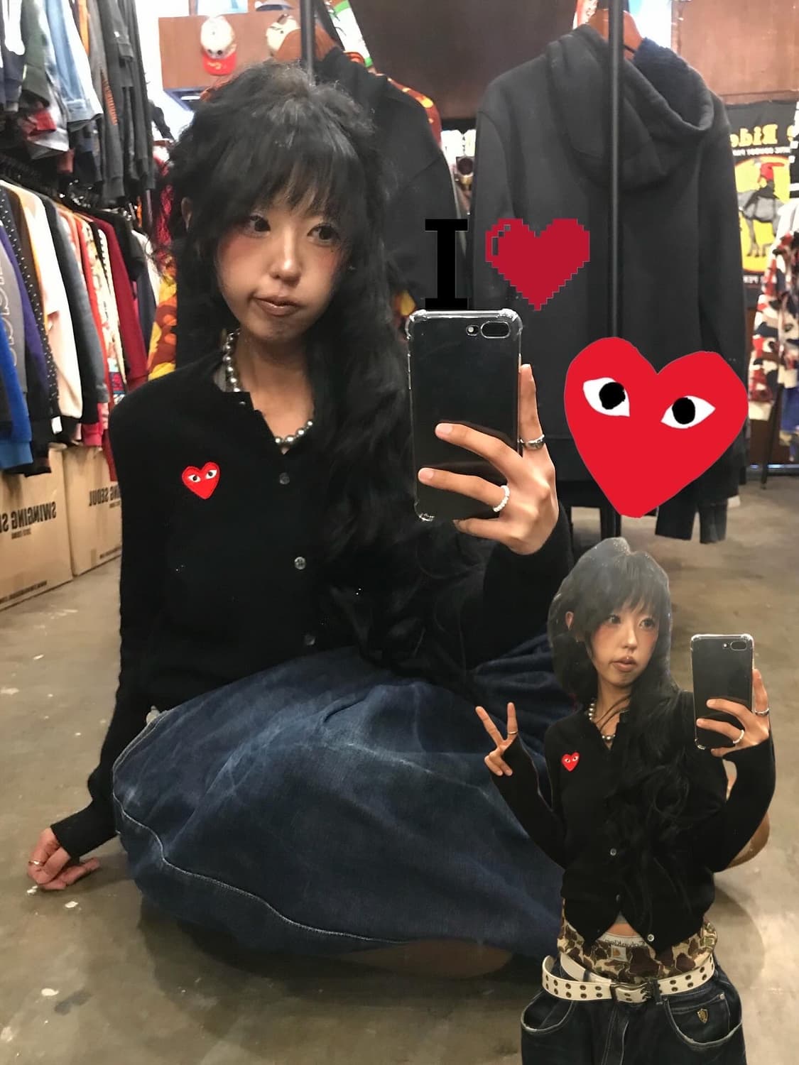 Comme des Garçons Red Patch Cardigan 상품이미지1