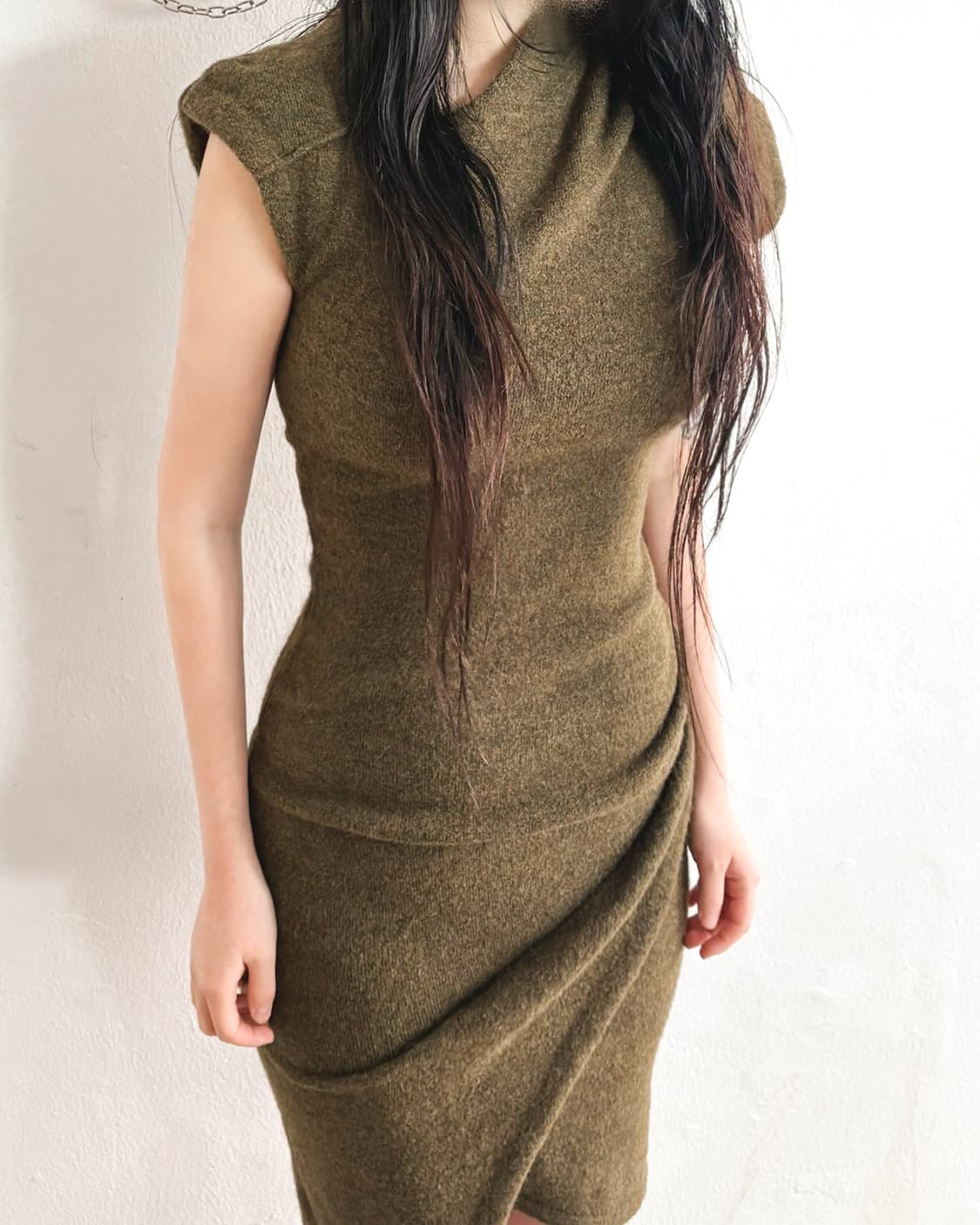 이자벨마랑 asymmetric 드레이프 울 원피스 상품이미지1