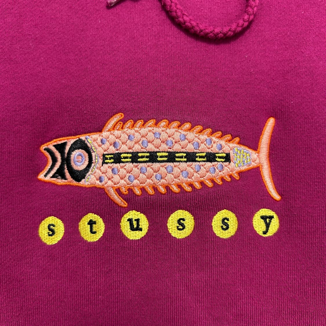 스투시 아플리케 피쉬 후드(M) 상품이미지5