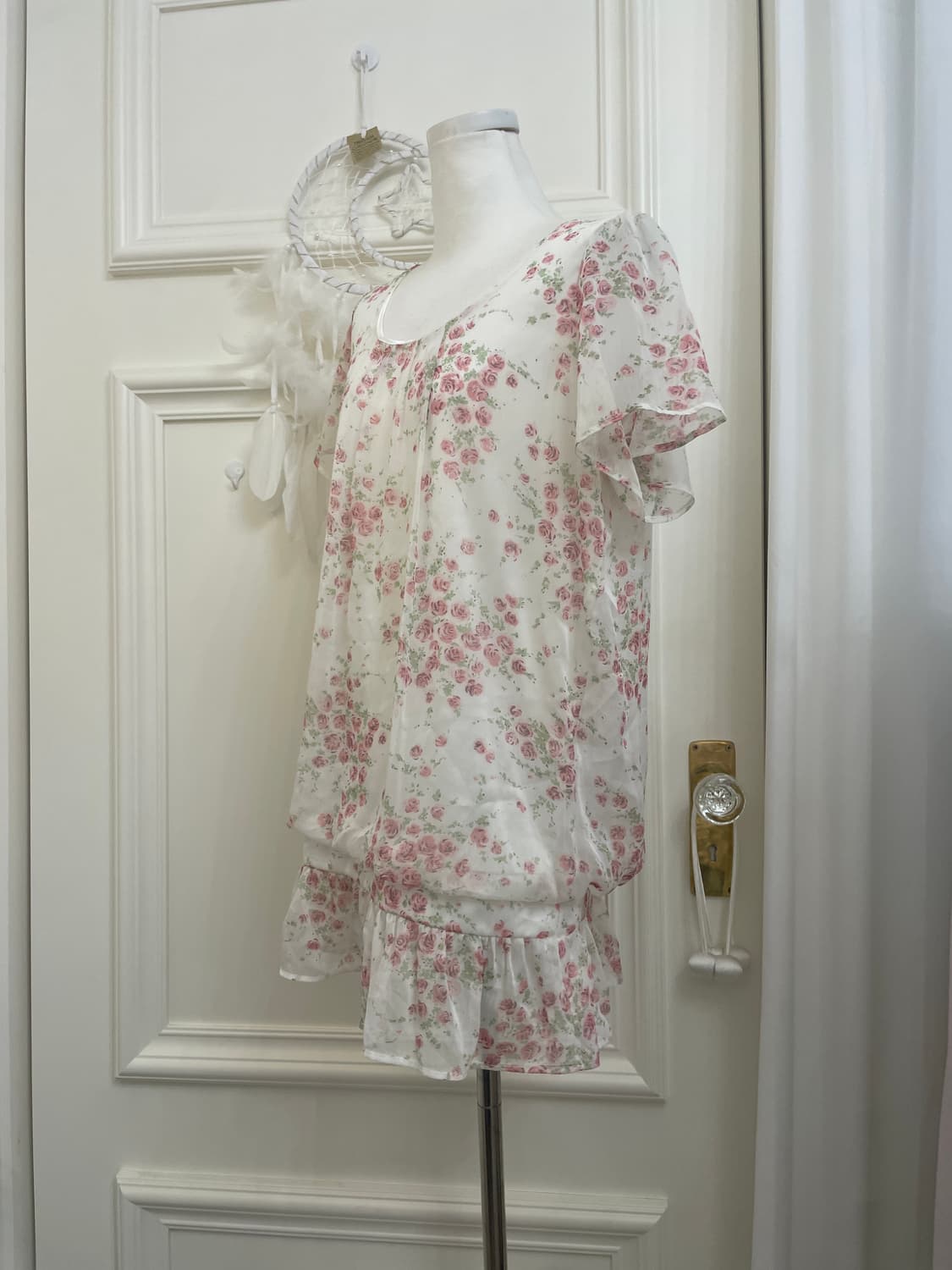 ivory pink rose opc blouse(size-F) 상품이미지2