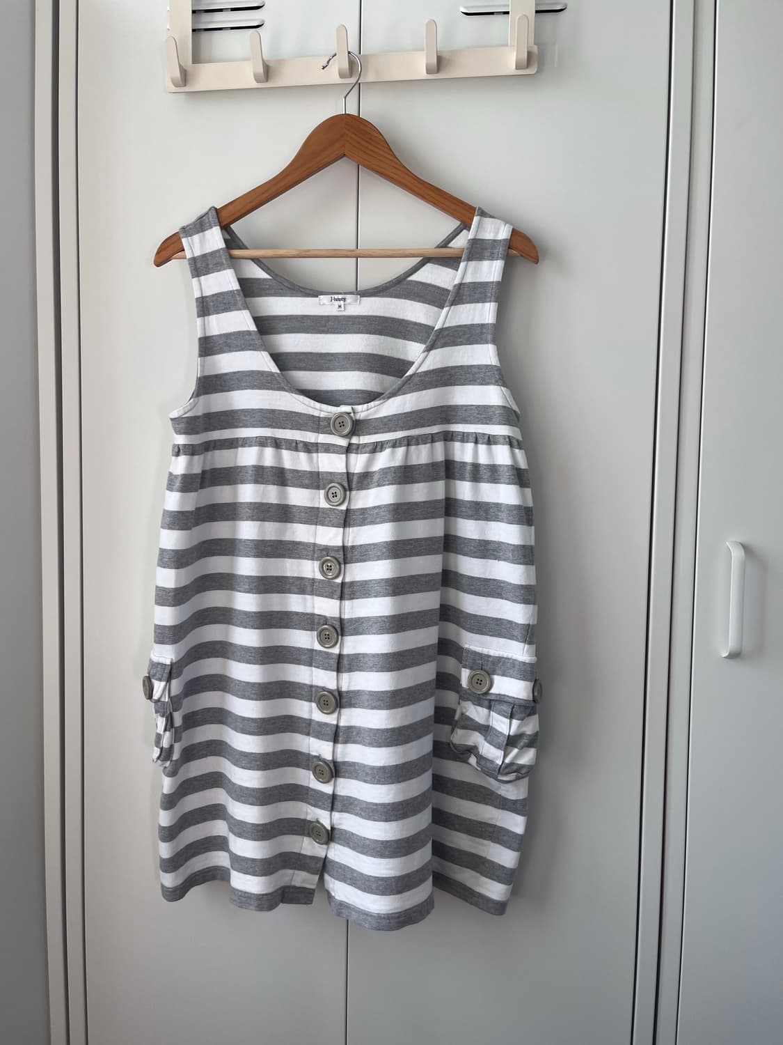 J-honey 단추 스트라이프 핀턱 나시 원피스 상품이미지6