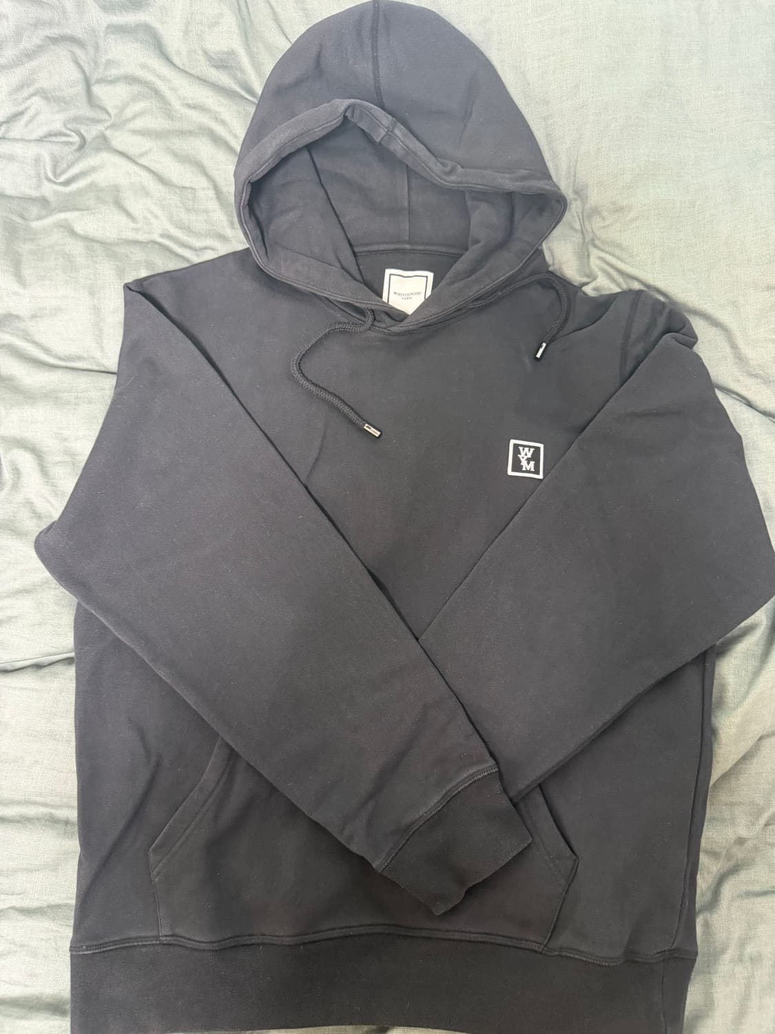 우영미 백로고 후드 블랙 48사이즈 상품이미지1