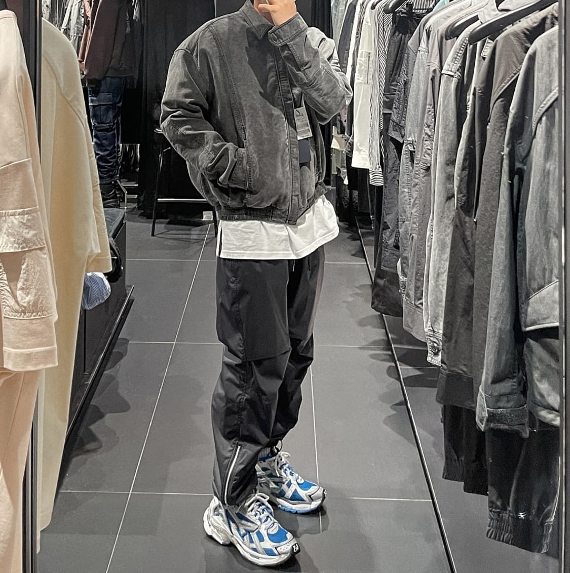 준지 가먼트다잉 블루종 자켓 애쉬그레이 상품이미지4
