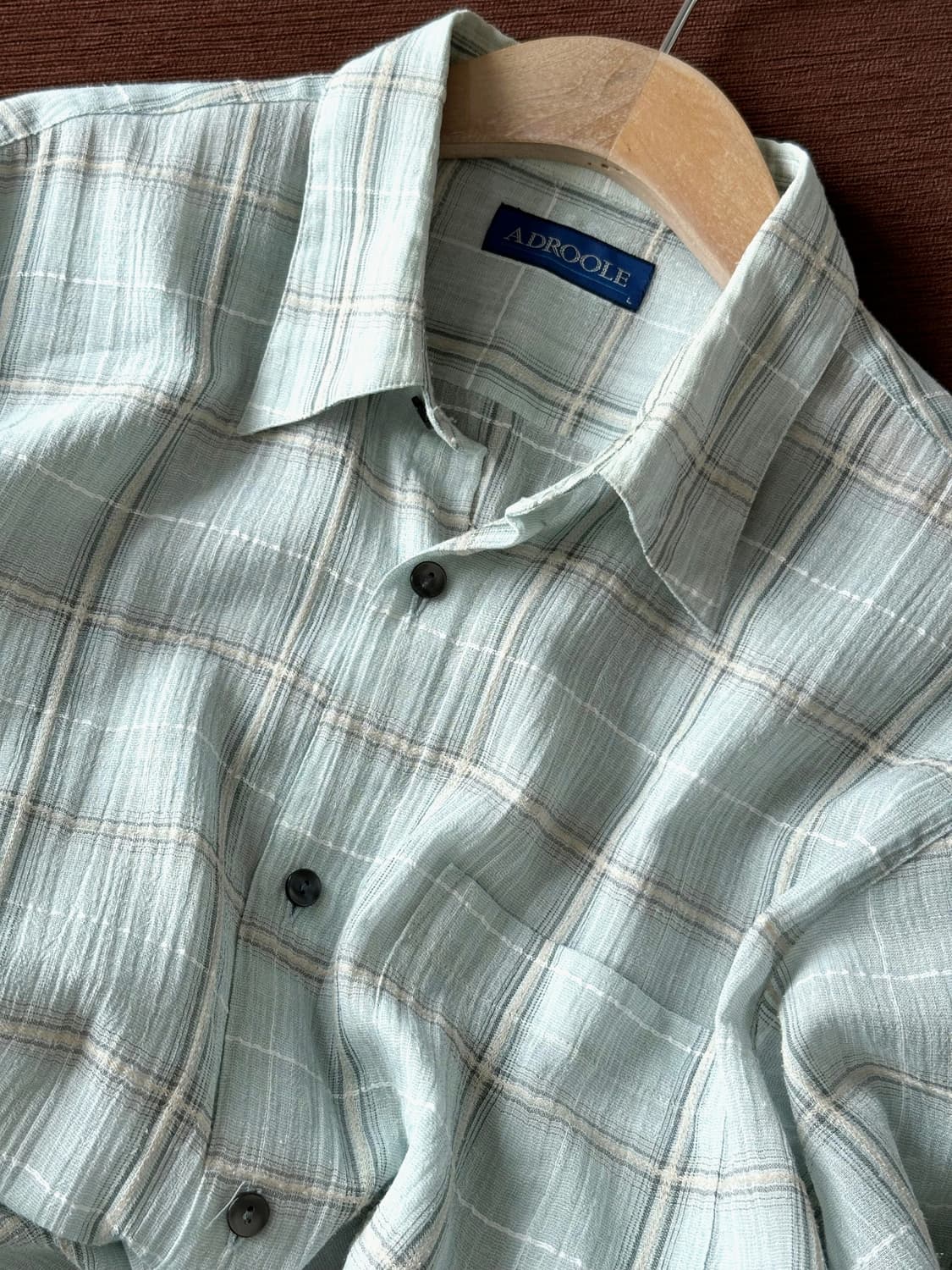 Light linen poly design sheer shirt 상품이미지1