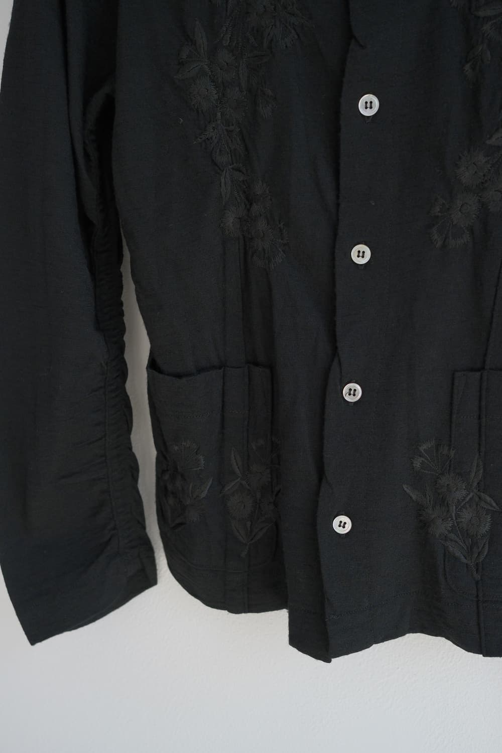 Flower embroidered shirring cardigan 상품이미지7