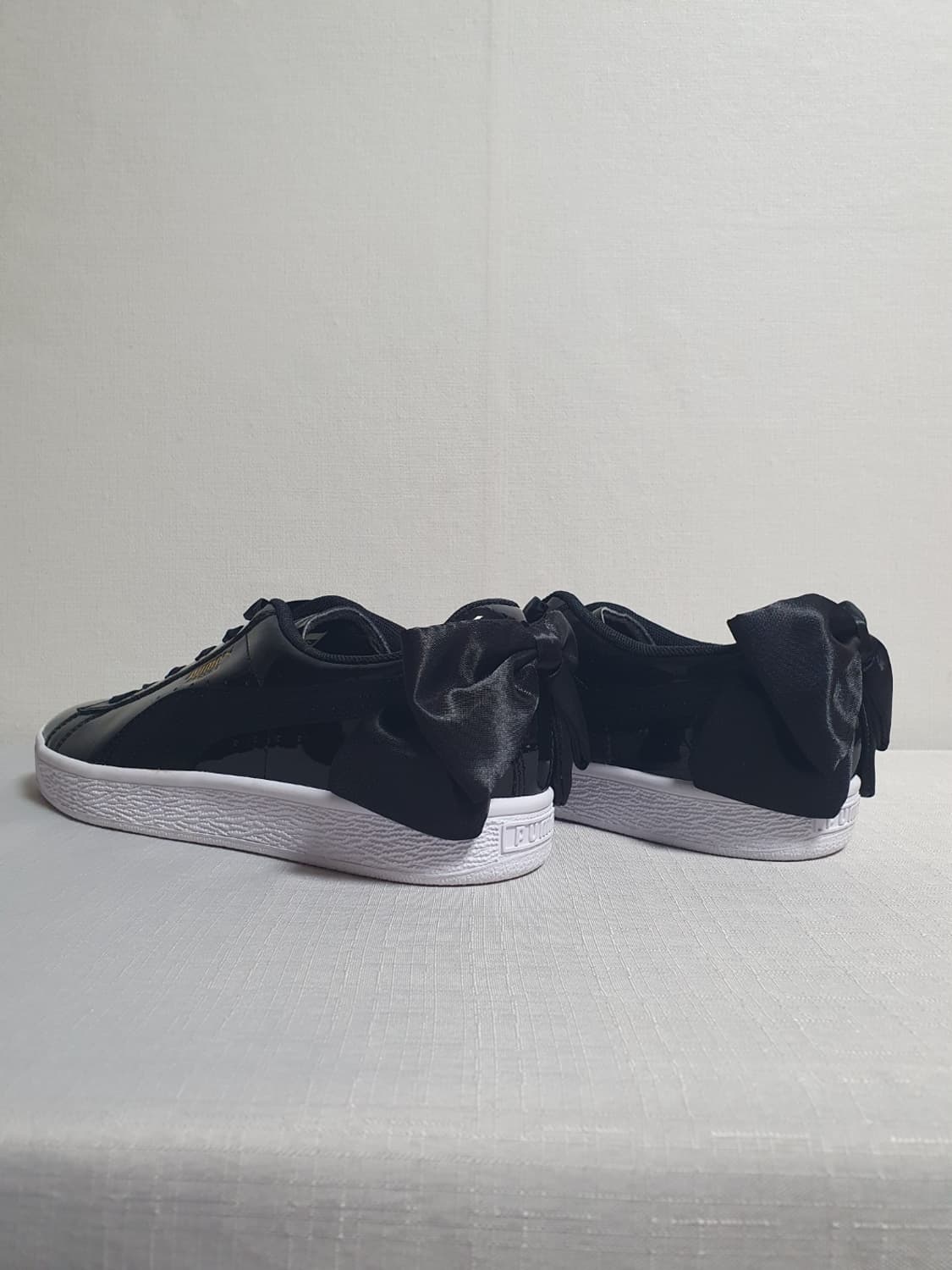 245mm 푸마 운동화 바스켓 보우 스니커즈 블랙 상품이미지5