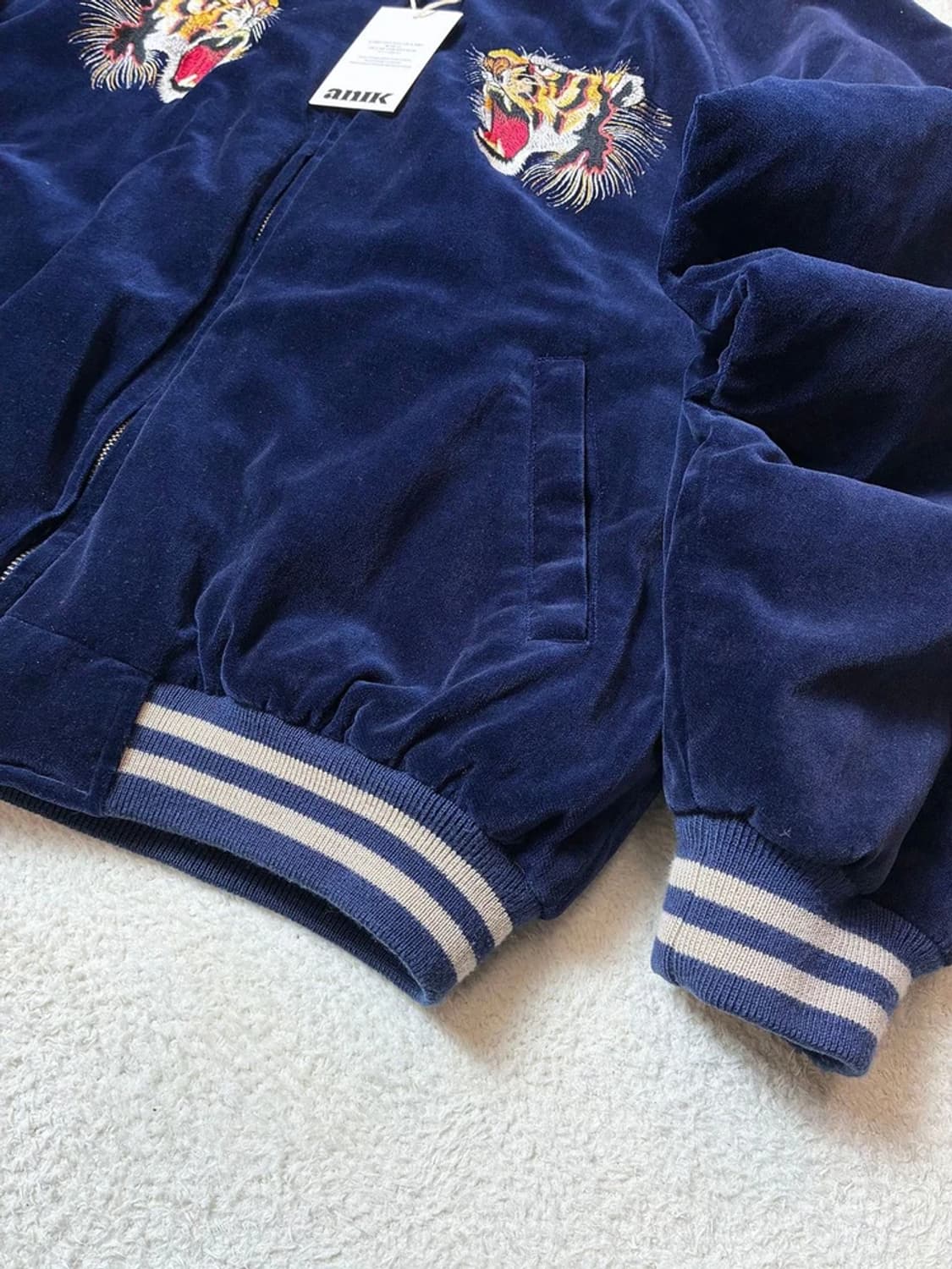 휴스턴 飛有棲屯 00's 벨벳 타이거 자수 스카잔 PN6315 상품이미지7