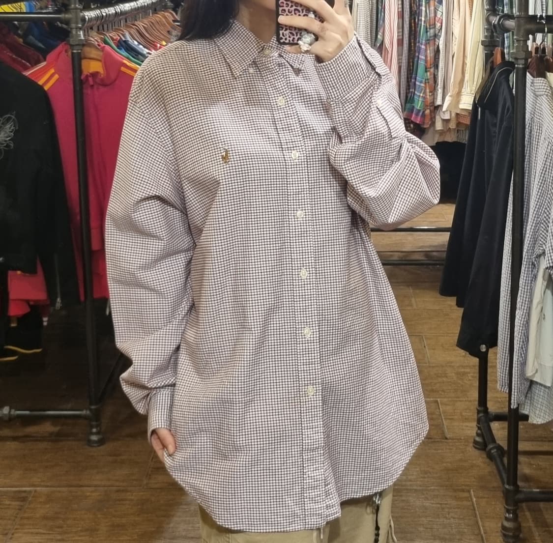 [Hi] polo 폴로 긴팔 체크셔츠 블루/레드 상품이미지2