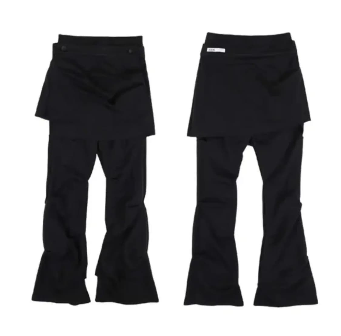 오호스 핀턱 랩스커트 블랙s 상품이미지1