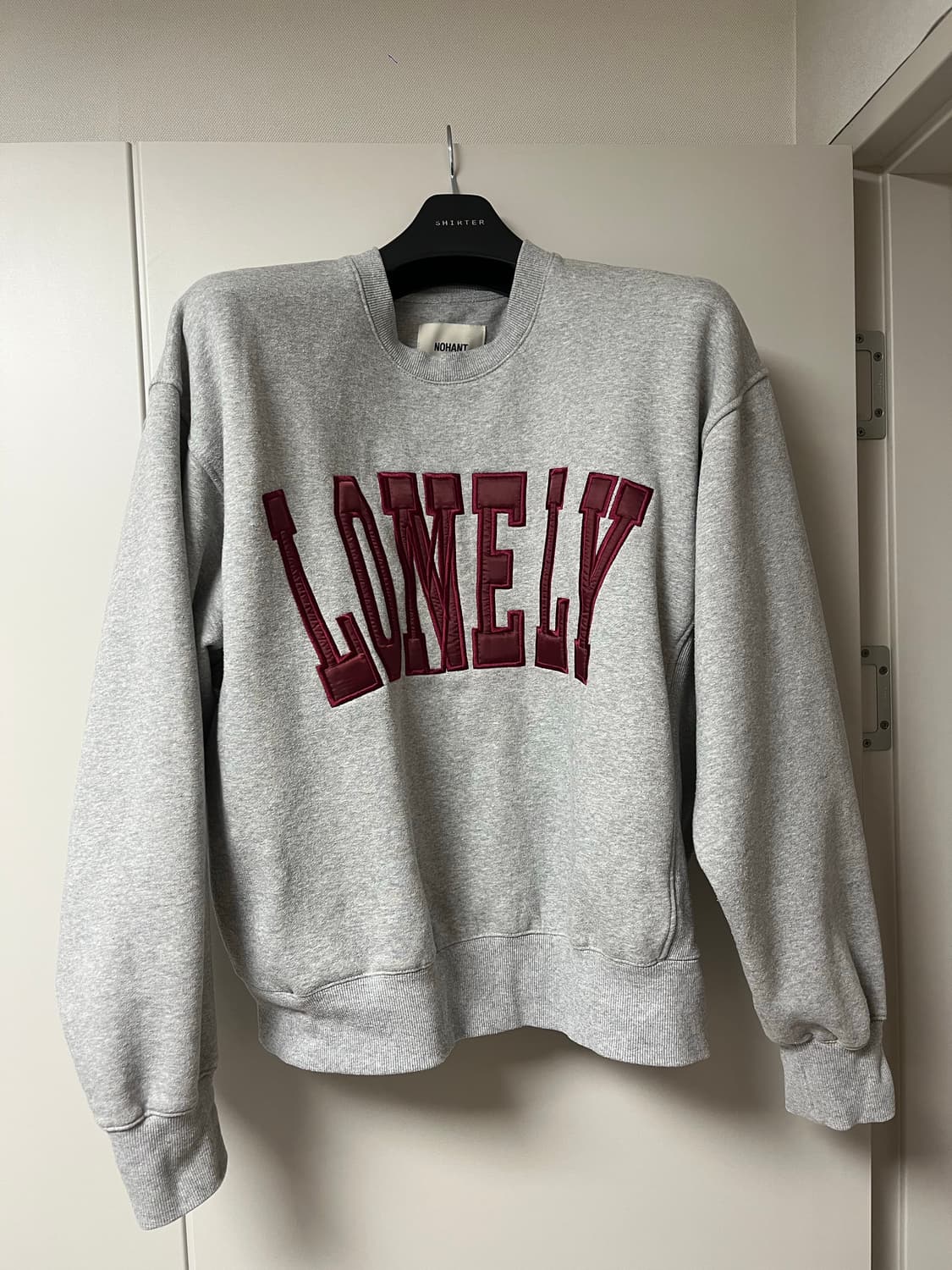 [노앙] FLUFE SWEATSHIRT GRAY-BURGUNDY (S) 상품이미지5