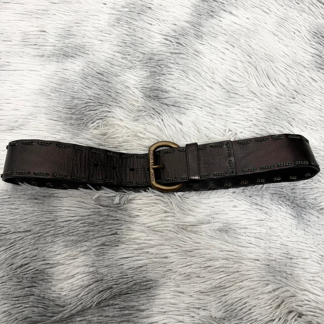 캘빈클라인 소가죽 메탈 레터링 벨트 상품이미지5