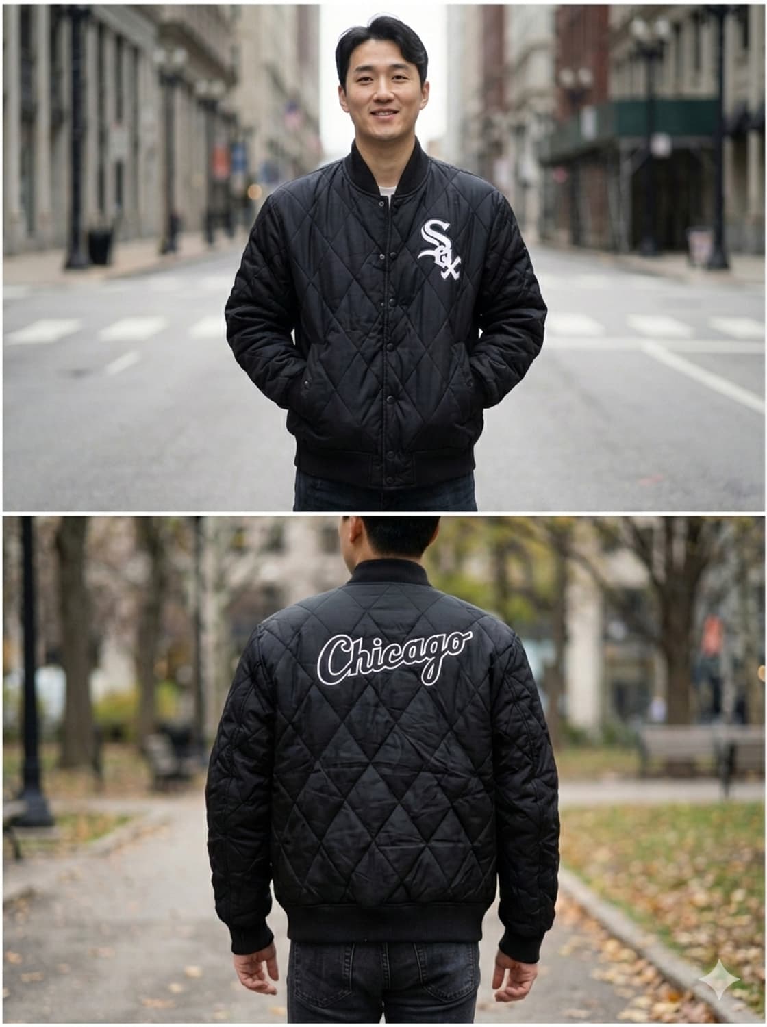 [뉴에라] 시카고 화이트삭스 다이아몬드 퀼팅 누빔 바시티 자켓 105 상품이미지3