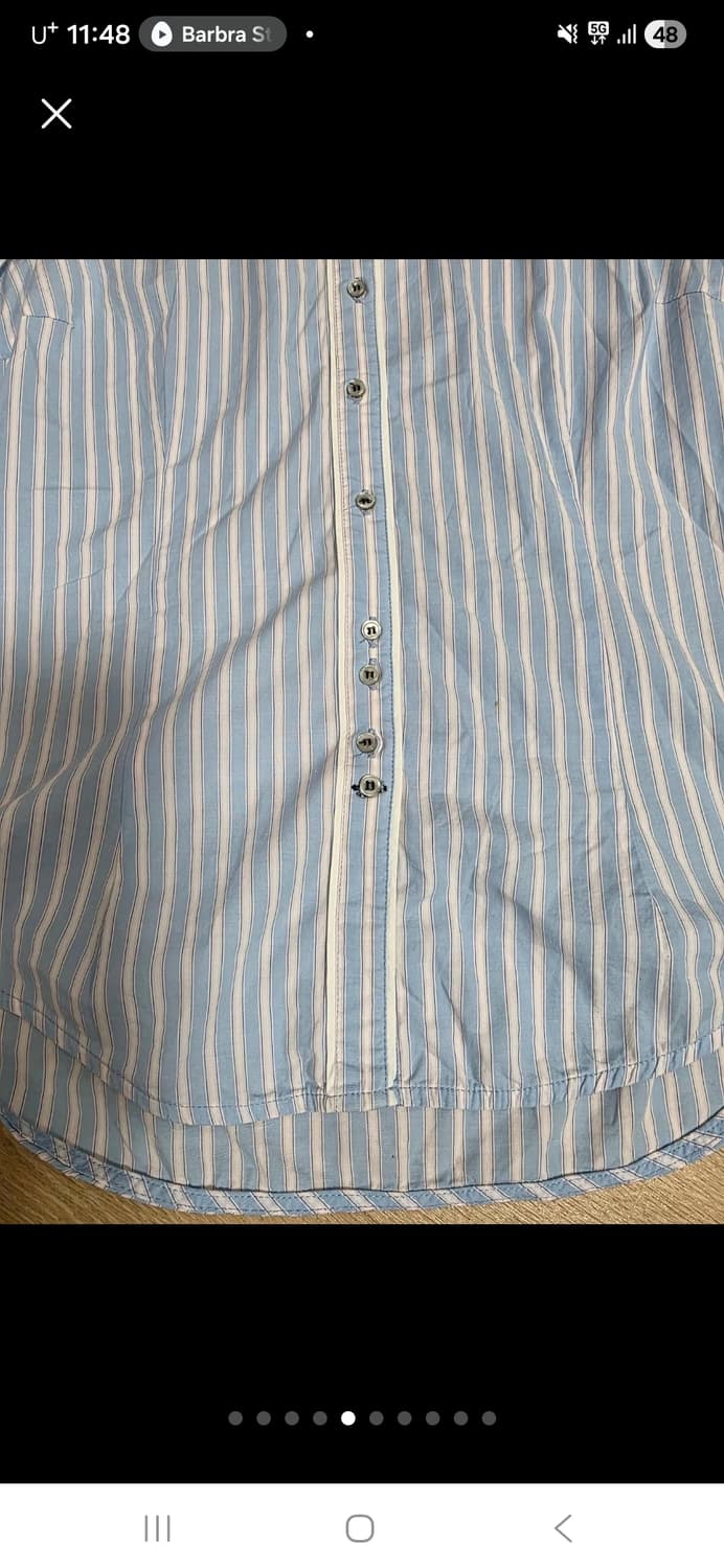 자라 여성 헨리넥 스트라이프 셔츠 S 상품이미지5