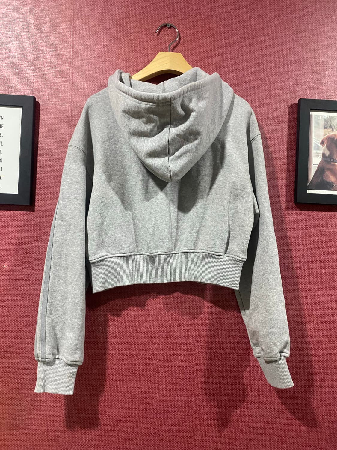 널디 크롭 후드집업 XS 멜란지 그레이 상품이미지4