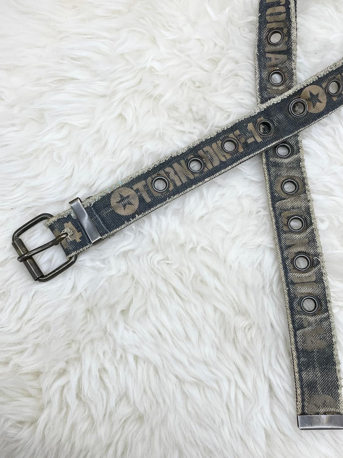 y2k 워싱 레터링 펀칭 버클 벨트 상품이미지3