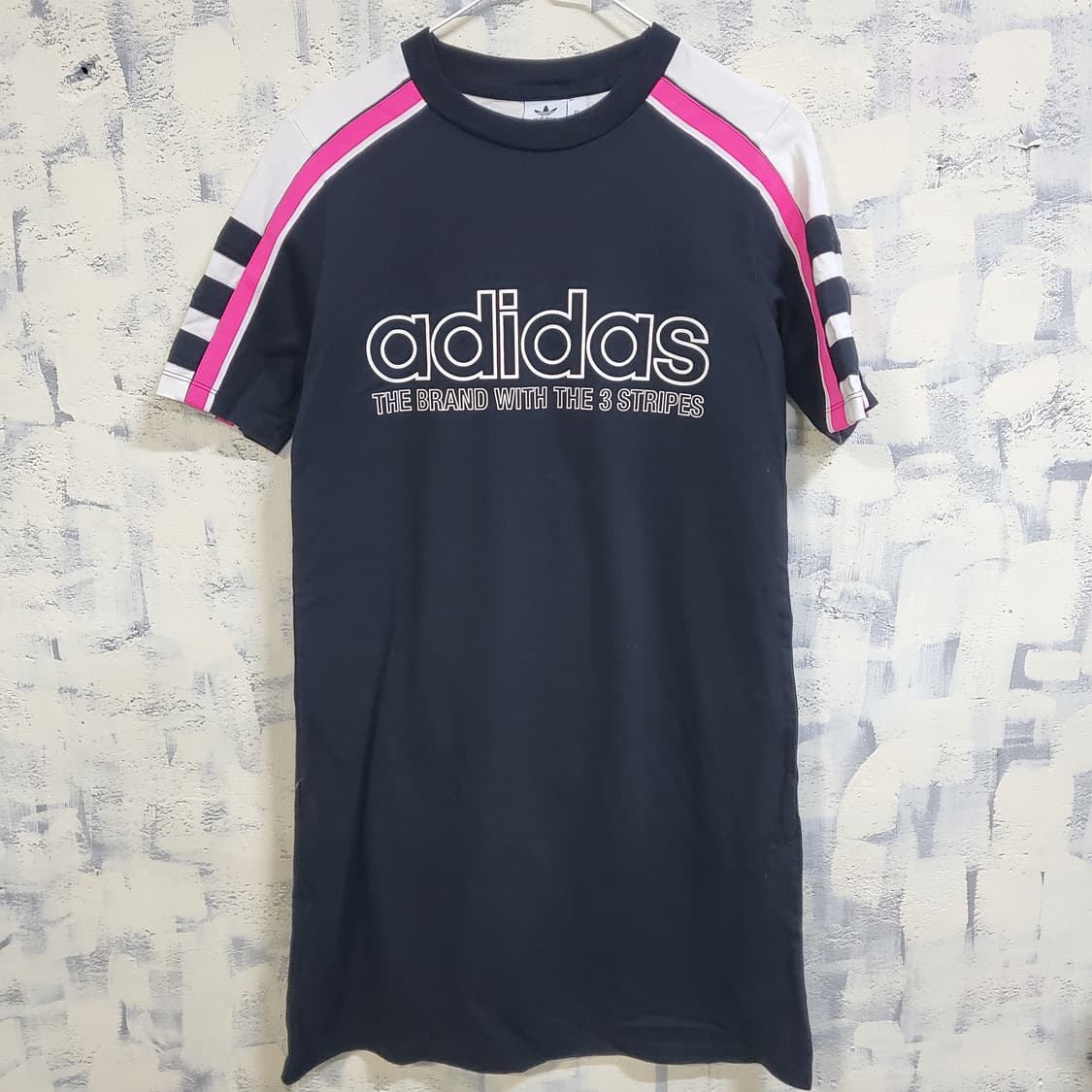 아디다스 삼선 스트라이프 반팔 원피스  상품이미지1