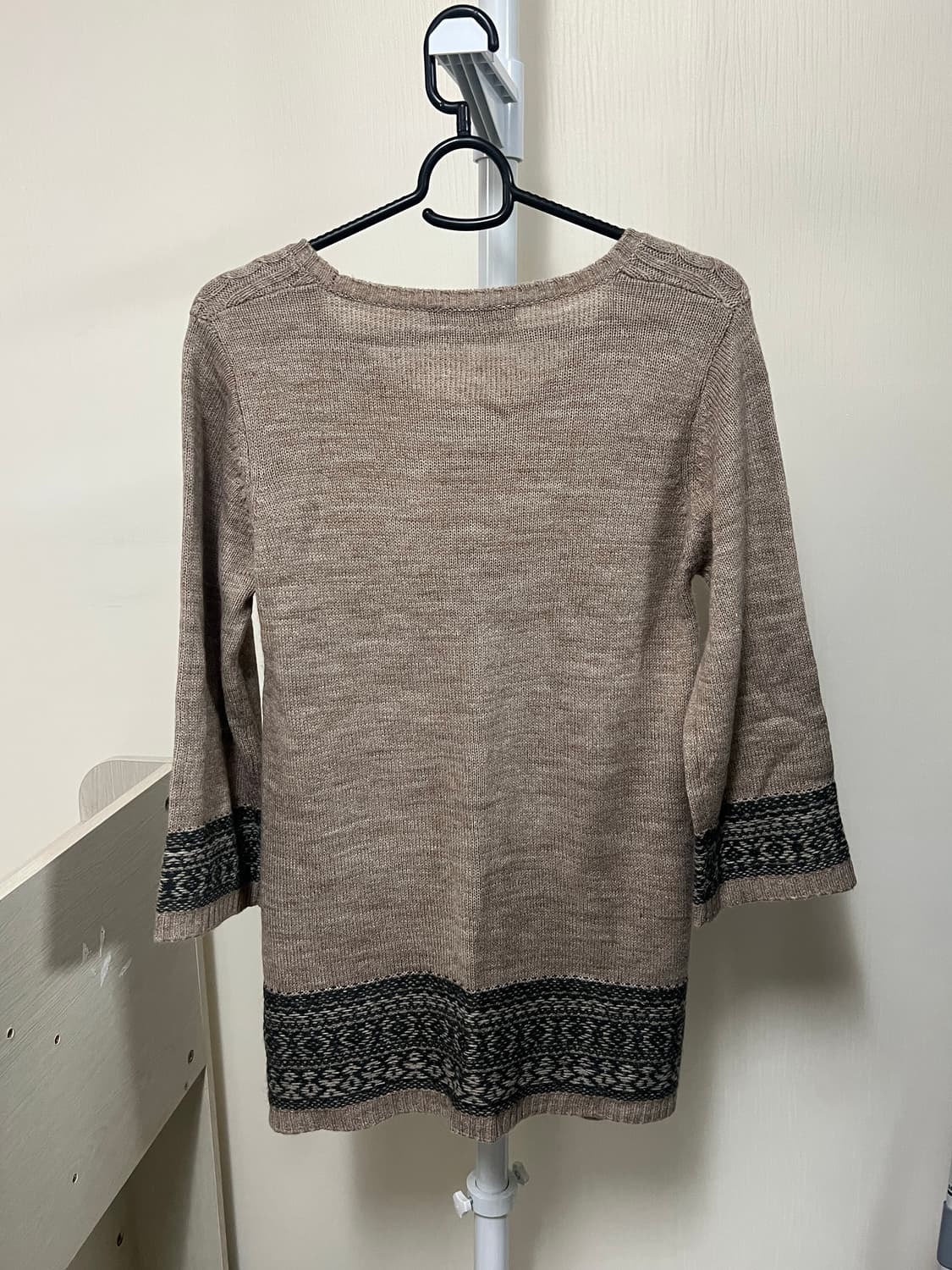 모리걸 노르딕 패턴 7부 소매 니트 상품이미지3