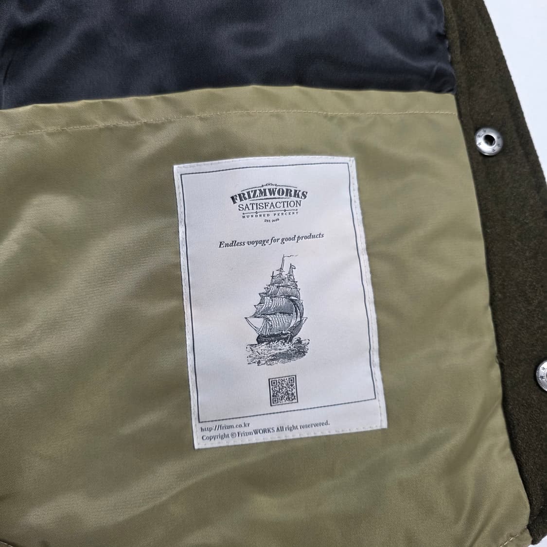 1798 프리즘웍스 울 퀼팅 베스트 M / OLIVE / 글래드 울 베스 상품이미지4