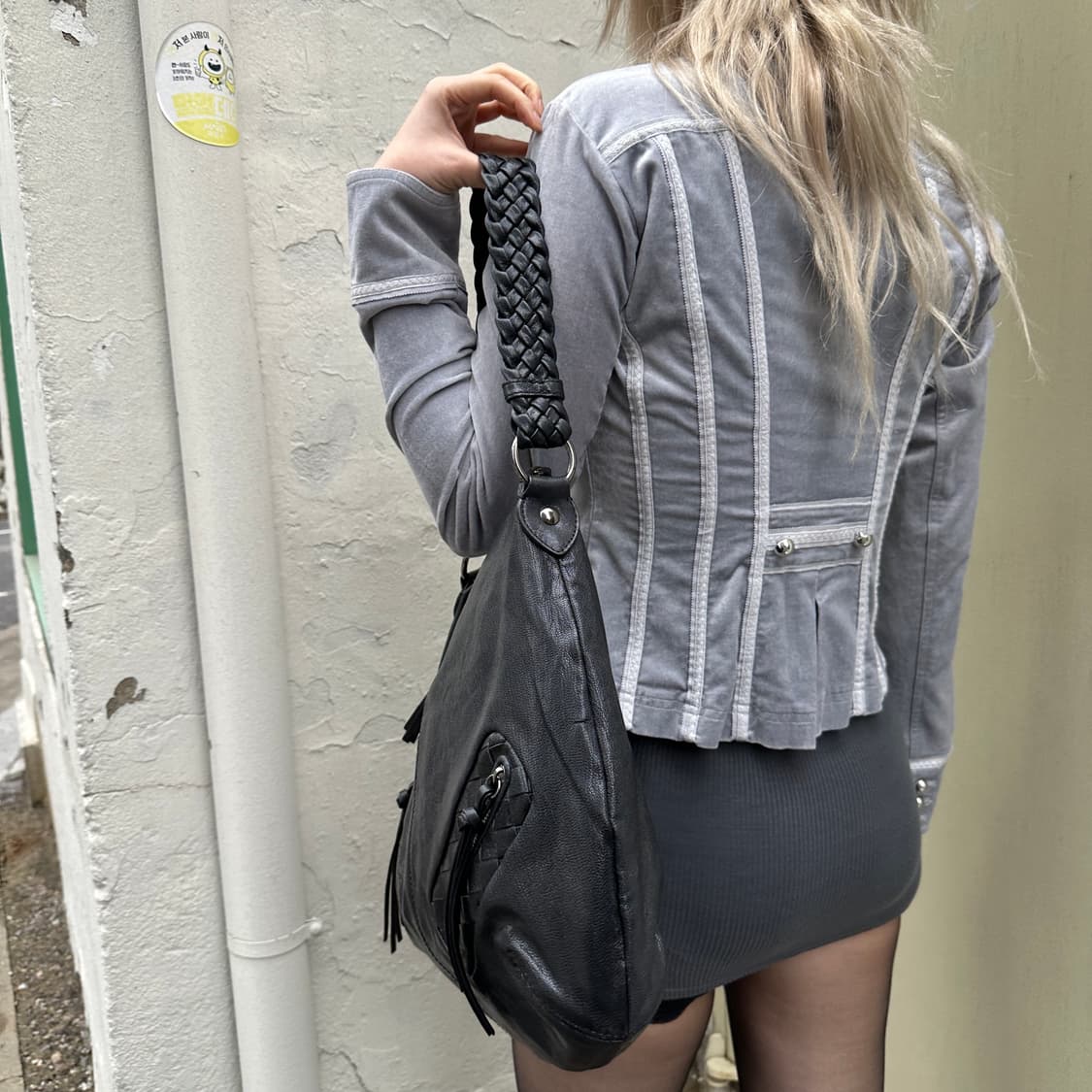 00s 브레이드 디테일 가죽 빅 숄더백 상품이미지9