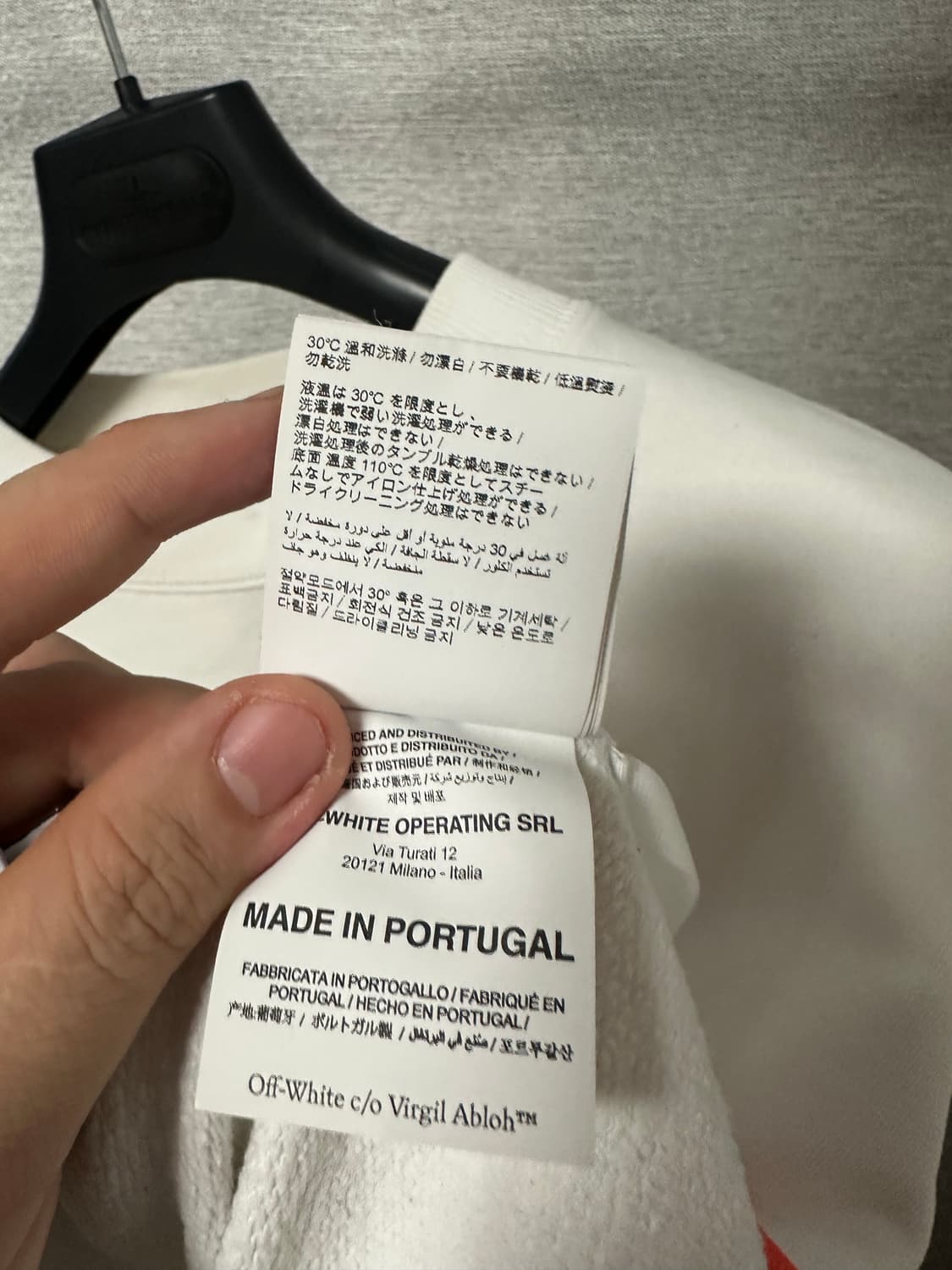 오프화이트 로고 맨투맨 화이트 (S) 상품이미지5