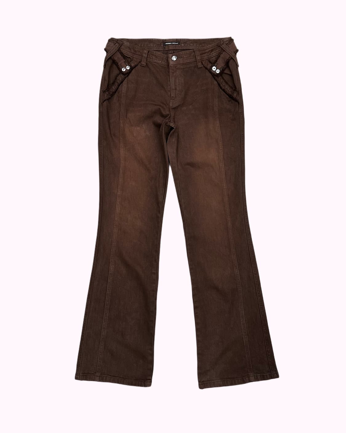 belted brown low-rise boots-cut jean 상품이미지2