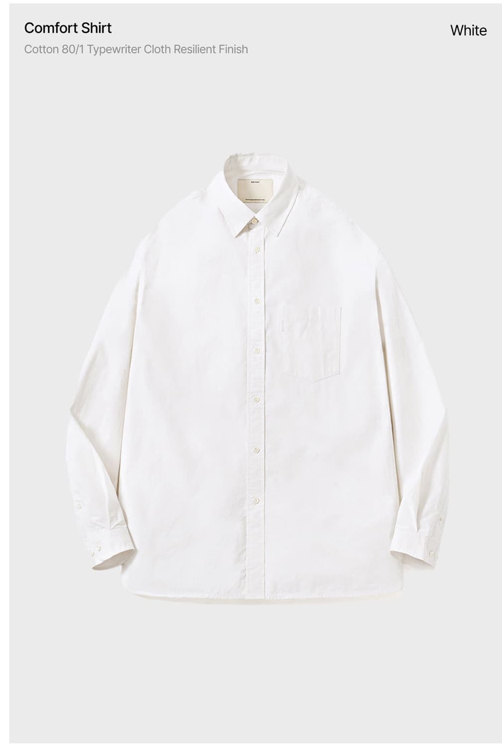 포터리/컴포트 셔츠 화이트/1사이즈 상품이미지1