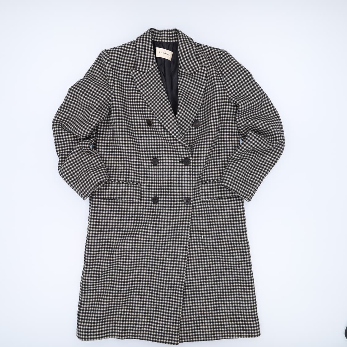 88 앳코너 울 체크 더블 코트 롱자켓 0326J 상품이미지1