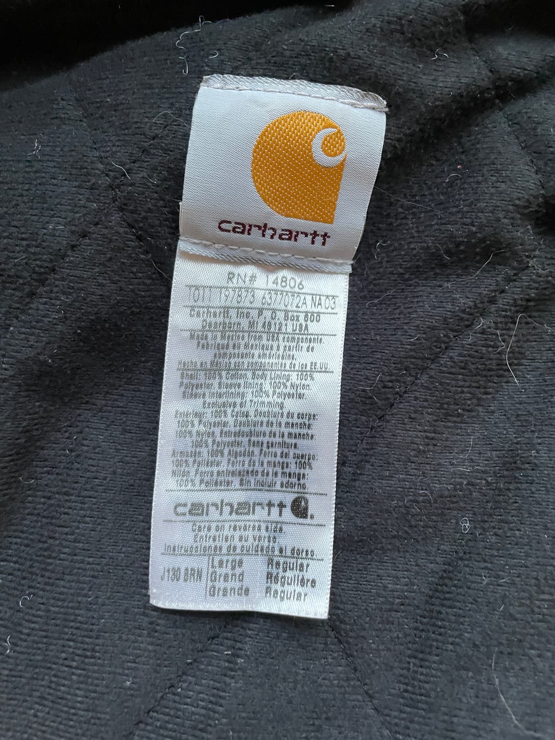 칼하트 j130 BRN 브라운 액티브 자켓 샌드스톤 빈티지 상품이미지7