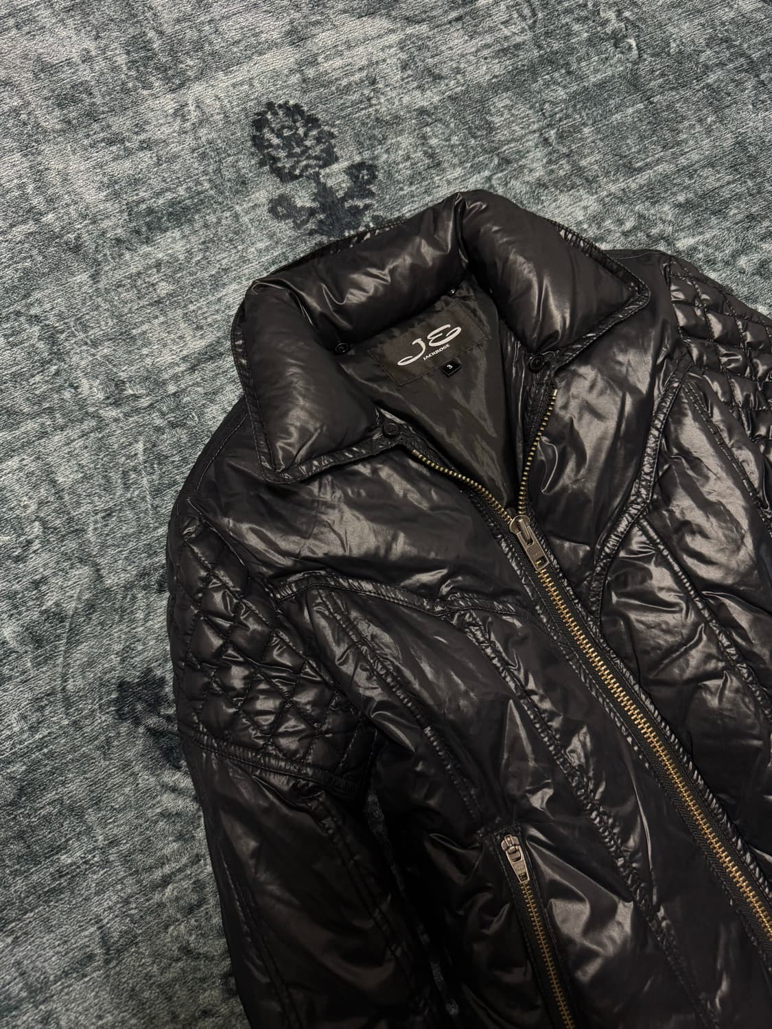 Jackrose black biker down jacket 상품이미지2