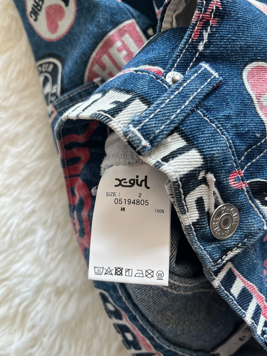 히스테릭 글래머 X 엑스걸 올오버 로고 데님 미니 스커트 상품이미지9